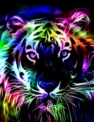 картинка яркий тигр(арт) - , для мобильного телефона