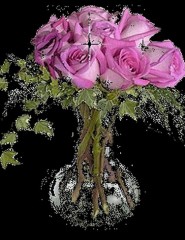 картинка розовые розы в вазе - , для мобильного телефона