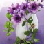 фиолетовые цветы, белые вазы на телефон