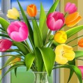 картинки тюльпаны в вазочке для телефона