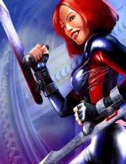   Redhead with blades - ,   