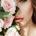 девушка, фото, розовые розы