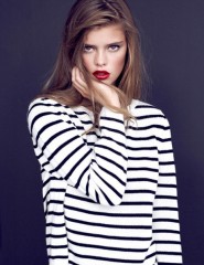 картинка девушка, stripes+red - , для мобильного телефона