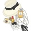рисунок: шляпка, помада, духи на телефон
