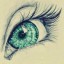 зеленый глаз, рисунок на телефон