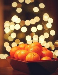 картинка мандарины, огоньки, Новый год - , для мобильного телефона
