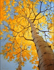 картинка желтые листья, голубое небо - , для мобильного телефона