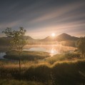 картинки солнце над озером, рассвет для телефона