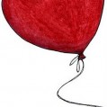 красный шарик в форме сердца