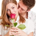 картинка для сотового телефона "он, она и розы"