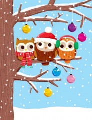 картинка Christmas Owls, рисунок - , для мобильного телефона