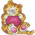 картинка для сотового телефона "тигр с сердечком"