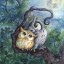 Owls, совы, рисунок на телефон