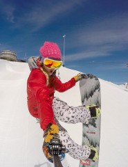 картинка сноубордистка, снег, зима - , для мобильного телефона